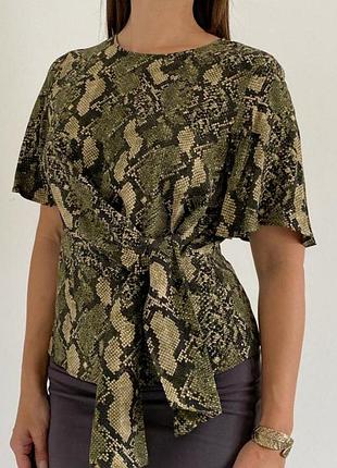 Брендовая блуза топ h&m турция анималистичный принт питона вискоза этикетка