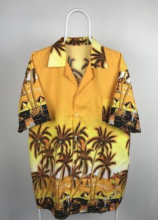 Винтажная рубашка гавайка с коротким рукавом vintage