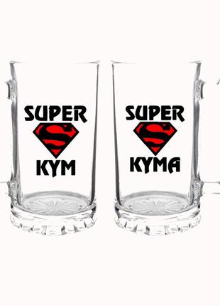 Парні бокали з принтом кум кума. для кумовей
