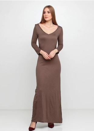 Трикотажне плаття, сукня з довгим рукавом на розмір с, довжина по спині 150см, довжина рукава 52