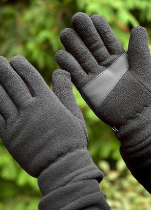 Перчатки флисовые warm черный2 фото