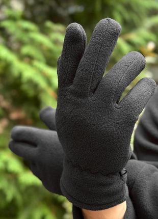 Перчатки флисовые warm черный3 фото