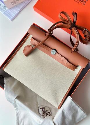 Сумка hermes herbag размер: 31 cm полный комплект-коробка, пыльник, лента, карточки