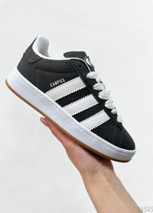 Женские кроссовки adidas campus gray &amp;white6 фото