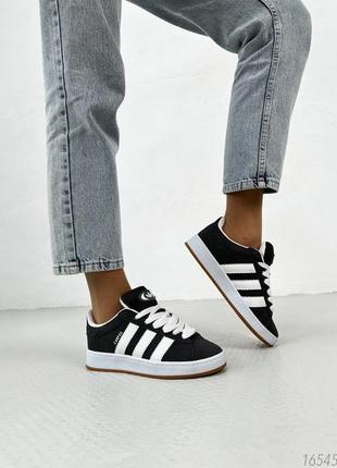 Женские кроссовки adidas campus gray &amp;white5 фото