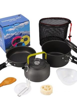 Набір посуду туристичний cooking set ds-308 a2 green