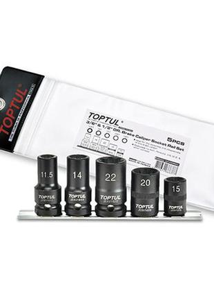 Набір головок для гальмівних супортів 5 од. toptul gaag0503