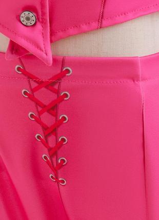 Детский костюм для детей, для девочек барби малиновый брюки жилетка повязка на шею р. 104-150