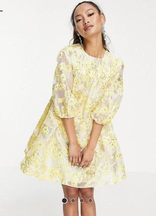Неймовірна легка золотисто-жовта сукня asos design1 фото