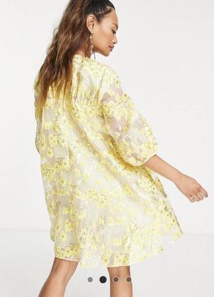 Невероятное легкое золотисто-желтое платье asos design2 фото