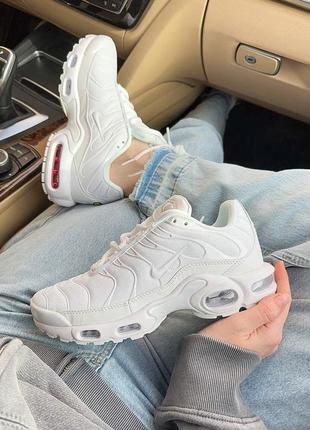 Шикарные женские кроссовки nike air max tn plus white белые