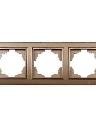 Рамка потрійна enzo розкішно-золотий