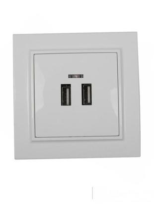 Розетка usb (2 порти) 2 a enzo білий