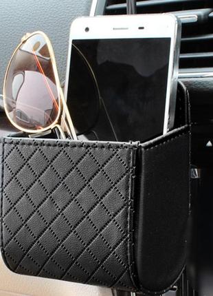 Органайзер карман для телефона в салон автомобиля черный aiwa 02718