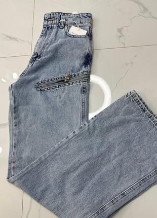 Трендовые женские джинсы 👖 с молниями на штанине в стиле zara9 фото