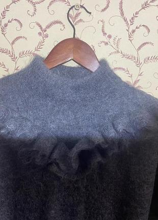 Zara серый пушистый светер шерсть с мохером5 фото