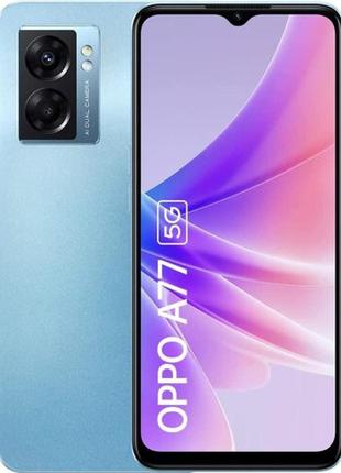 Смартфон oppo a77 5g 4/64gb ocean blue, 48+2/8мп, 2sim, 6.56", 5000mah, mediatek dimensity, 8 ядер, ips