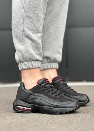 Чоловічі чорні кросівки з еко шкіри👟