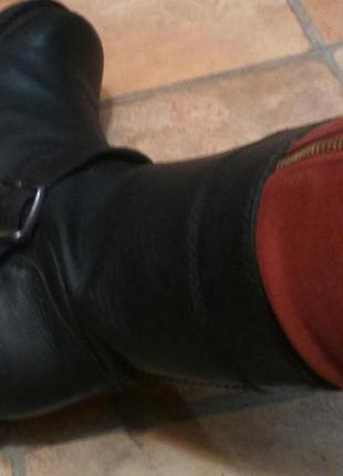 Черные кожаные ботинки на грубой подошве с пряжкой5 фото