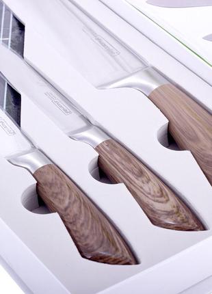 Набір кухонних ножів kamille 4 предмети в подарунковому пакованні (3 ножі +магнітний тримач) km-50424 фото