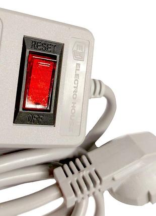 Мережевий фільтр 3 гнізда із заземленням, 3 м сірий2 фото