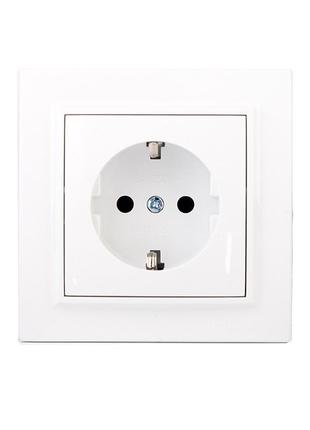 Розетка з / з (матеріал термопластик) 16 а enzo білий