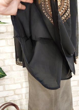 Фирменная together с биркой нарядная блуза в черном цвете с украшениями, размер 3-5хл6 фото