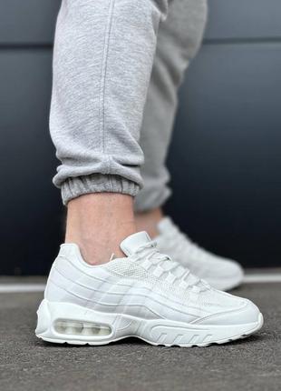 Мужские белые кроссовки из эко кожи👟