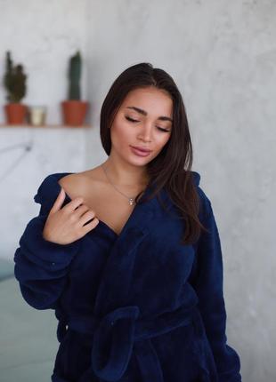 Однотонні махрові халати з капюшоном довгі і короткі, в наявності кольори і розміри