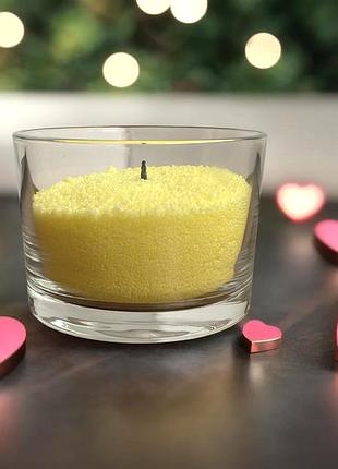 Насипна свічка (пальмовий насипний віск) 200 грам жовтого кольору + 20 см.гноту