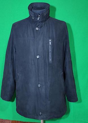 Мужская черная курточка pierre cardin paris под замш, размер 52