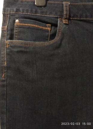 Удобные и качественные джинсы темно синего цвета большого размера4 фото