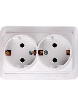 Розетка подвійна із заземленням 16 а acura
