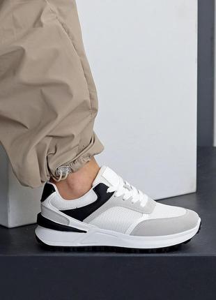 Жіночі кросівки екозамша та шкіра сірий з білим,чорний з білим3 фото