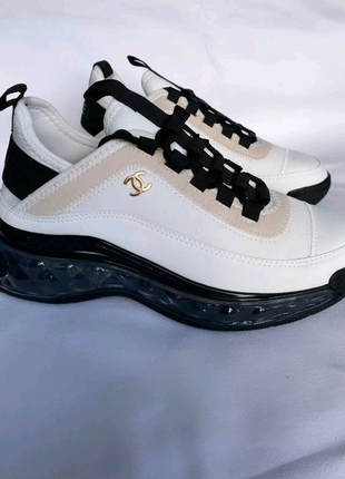 Chanel sneakers білий, кристалічний🔥2 фото