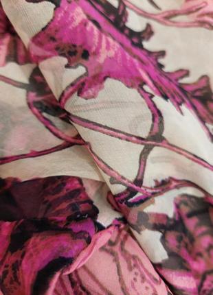 Новая невесомая легкая летняя блуза со 100 % шелка в красочный принт, размер м-л7 фото