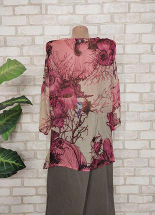Новая невесомая легкая летняя блуза со 100 % шелка в красочный принт, размер м-л2 фото