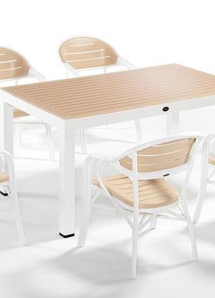 Комплект садовой высококачественной мебели "bamboo for 6"   (стол 90*150, 6 кресла) novussi, турция