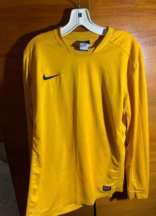 Кофта nike dri fit l, найки желтая,синя оригінал футбольна1 фото