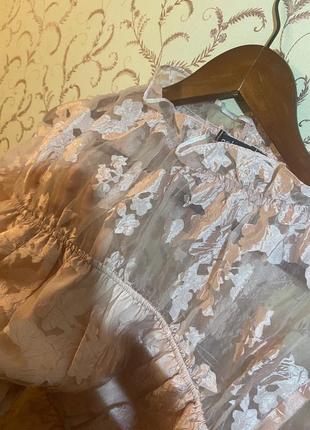 Boohoo шикарная невесомая блуза из органзы3 фото