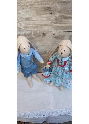 Текстильні іграшки зайчик тильда