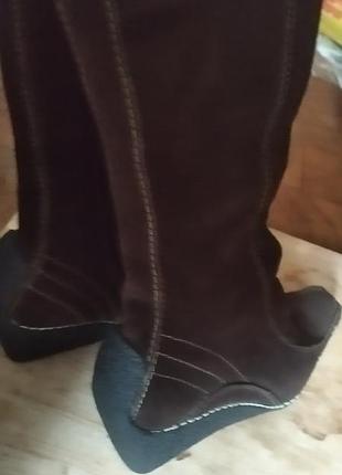 Чоботи замшеві коричневі жін, 41 розм