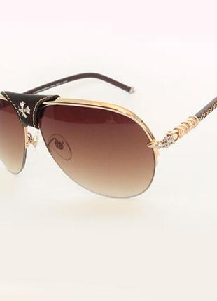 Очки chrome hearts sbd xykcher gold brown1 фото