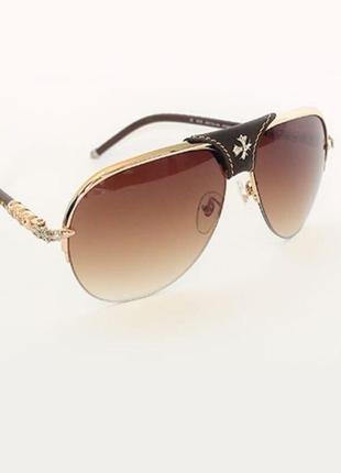 Очки chrome hearts sbd xykcher gold brown3 фото