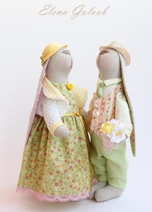 Пара зайчиков "солнечные"