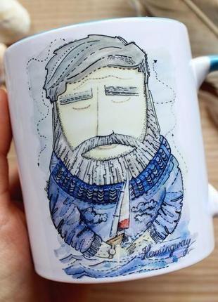 Чашка з ілюстрацією "хемінгуей"