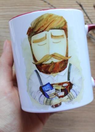 Чашка з ілюстрацією "не тримайте зла, тримайте кави"