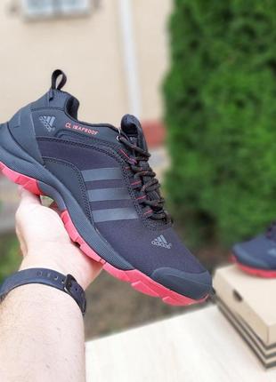 Мужские кроссовки adidas climaproof черные с красной подошвой