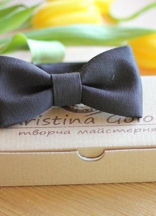 Галстук-бабочка серо-коричневый