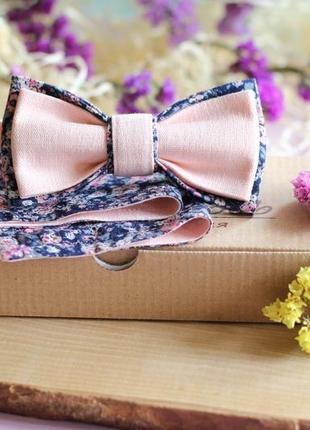 Комплект  платок-паше  и бабочка "romantik"( розовая пудра)